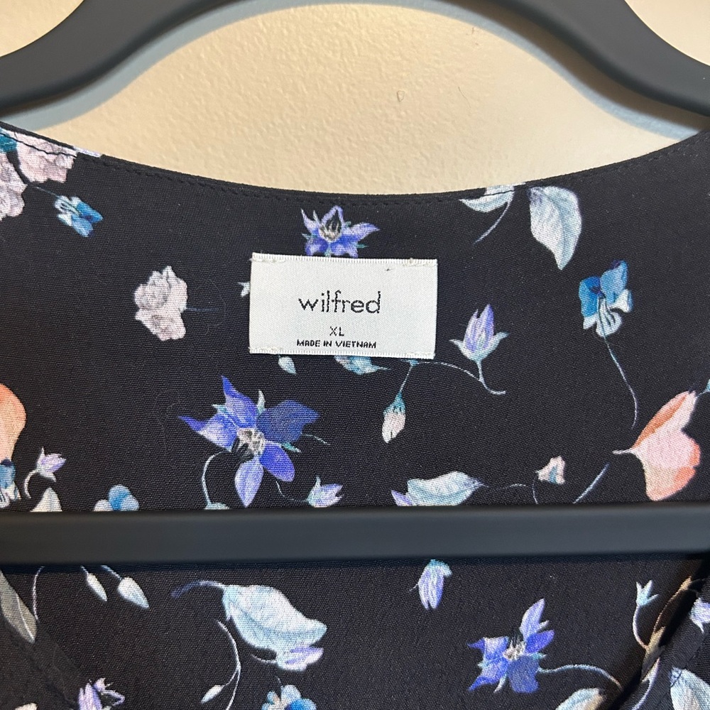 Wilfred Black Dress with Floral Accents